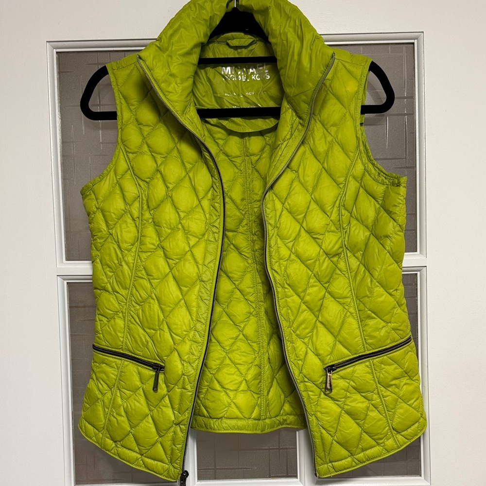 MICHAEL Michael Kors Quilted Lime Green Puffer Vest